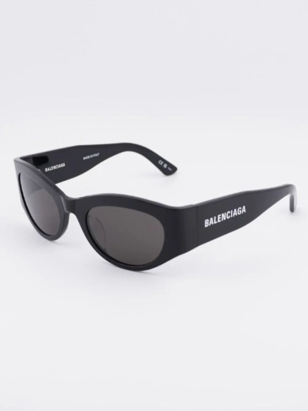 Balenciaga BB0330SK 001 Sunglasses Black Cat Eye Frame, Grey Lenses